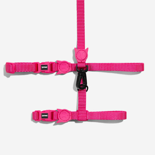 Pink Led Cat Harness and Leash Set