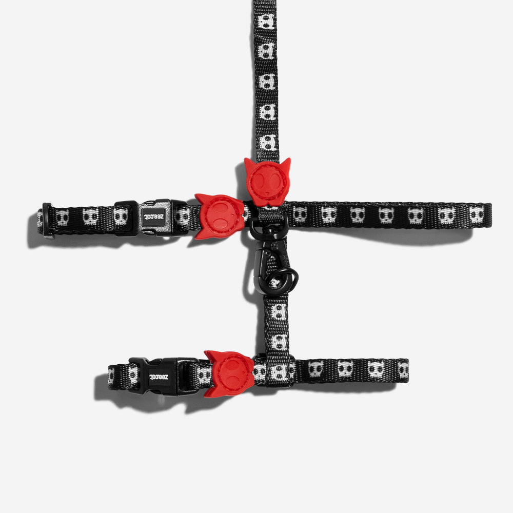 Skull 2.0 Cat Harness and Leash Set
