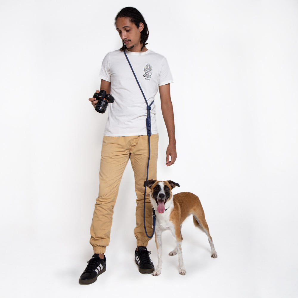 Hands Free Leash Deep Blue